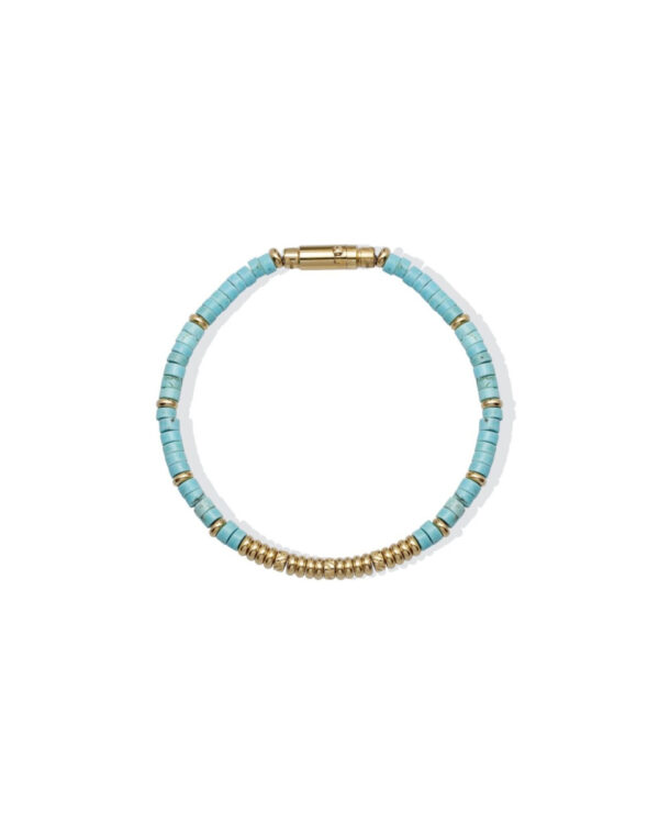 Ανδρικό Βραχιόλι Liu Jo με Τυρκουάζ Χάντρες & Gold Tone Λεπτομέρειες