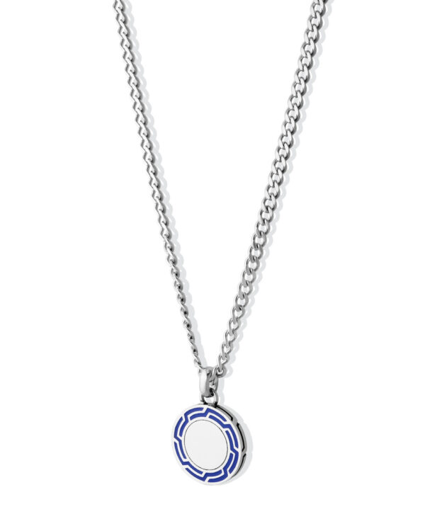 Ανδρικό Μενταγιόν Liu Jo Circle Pendant σε Silver & Blue από Ανοξείδωτο Ατσάλι