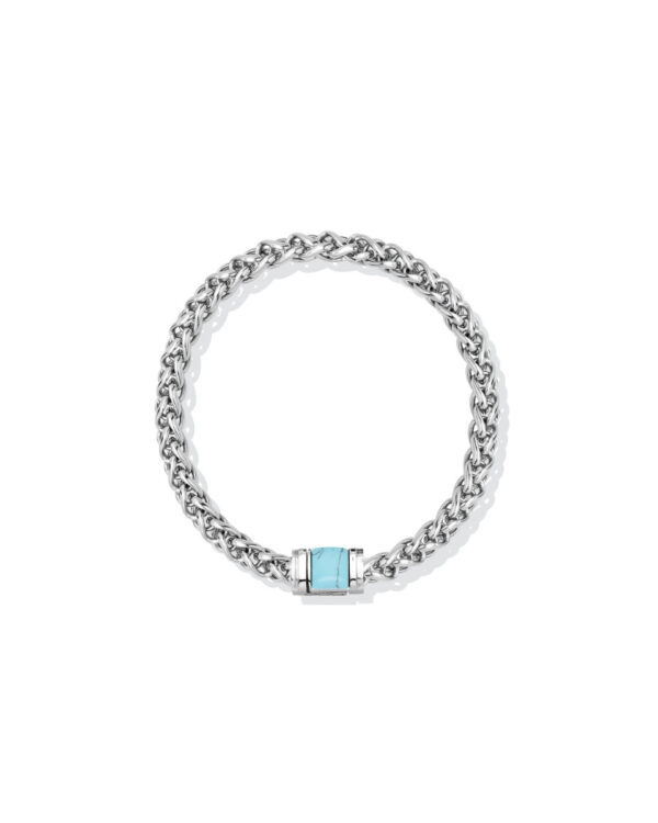 Ανδρικό Βραχιόλι Liu Jo Chain σε Silver Tone με Τυρκουάζ Λεπτομέρεια