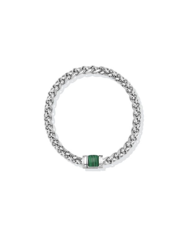 Ανδρικό Βραχιόλι Liu Jo Chain σε Silver Tone με Πράσινη Λεπτομέρεια