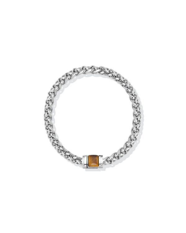 Ανδρικό Βραχιόλι Liu Jo Chain σε Silver Tone με Καφέ Λεπτομέρεια
