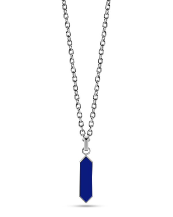 Ανδρικό Μενταγιόν Liu Jo Geometric Pendant σε Silver & Blue από Ανοξείδωτο Ατσάλι