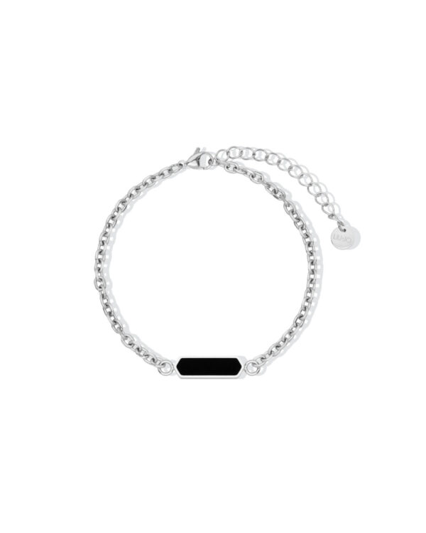 Ανδρικό Βραχιόλι Liu Jo με Μαύρη Λεπτομέρεια σε Silver Tone από Ανοξείδωτο Ατσάλι