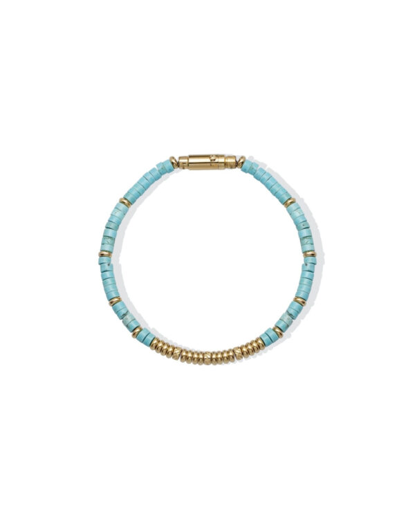 Ανδρικό Βραχιόλι Liu Jo με Τυρκουάζ Χάντρες & Gold Tone Λεπτομέρειες