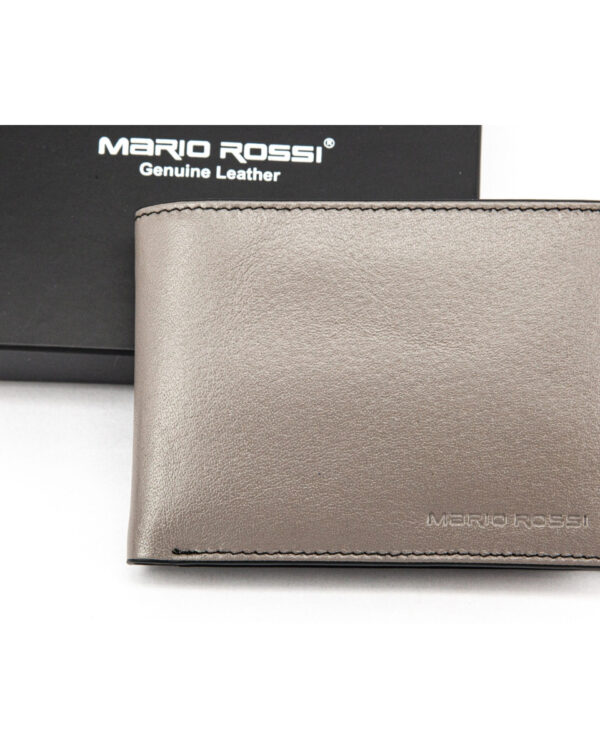 Ανδρικο Δερματινο Πορτοφολι MARIO ROSSI – 5935 GREY-BK – ΓΚΡΙ