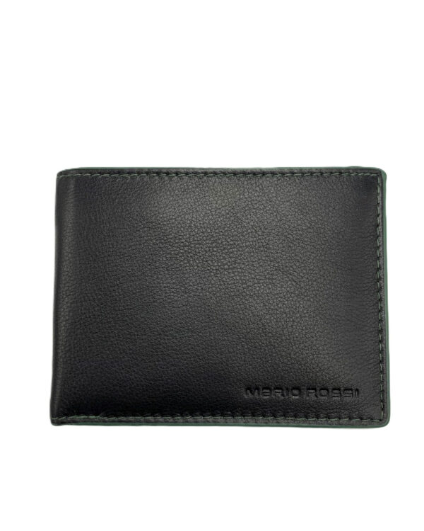 Ανδρικο Δερματινο Πορτοφολι MARIO ROSSI – 5930 BLACK-GREEN