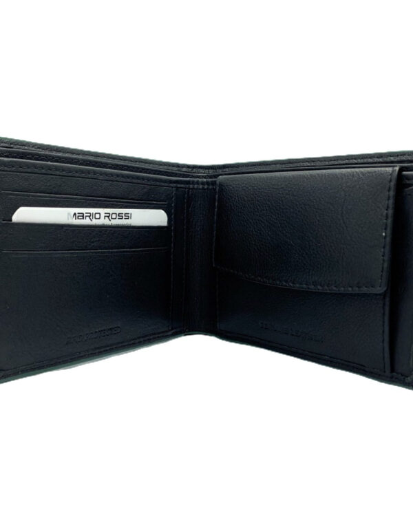 Ανδρικο Δερματινο Πορτοφολι MARIO ROSSI – 5930 BLACK-GREEN