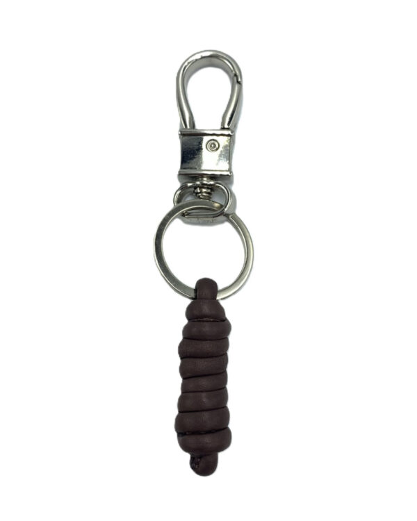Δερμάτινο μπρελόκ με inox Mario Rossi - 5932 TAN