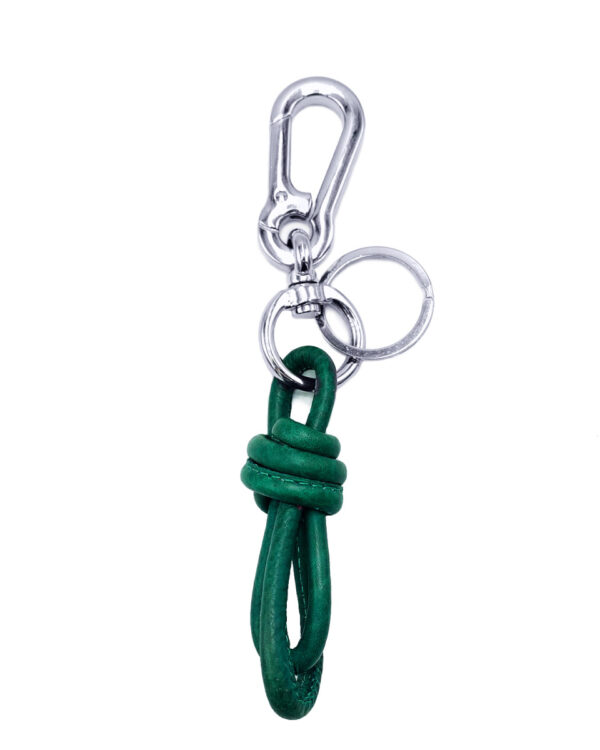 Δερμάτινο μπρελόκ με inox Mario Rossi – 5932 GREEN
