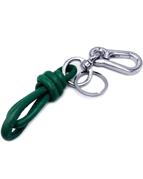Δερμάτινο μπρελόκ με inox Mario Rossi - 5932 GREEN