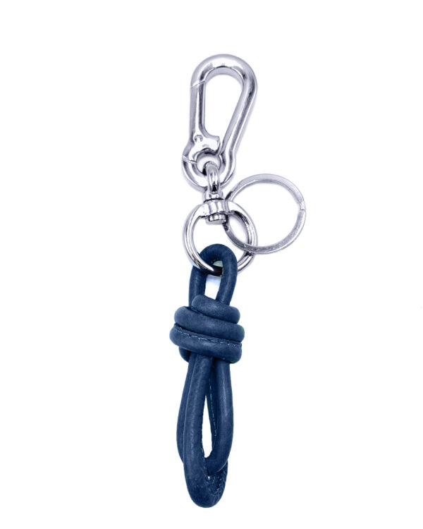 Δερμάτινο μπρελόκ με inox Mario Rossi – 5932 NAVY-BLUE