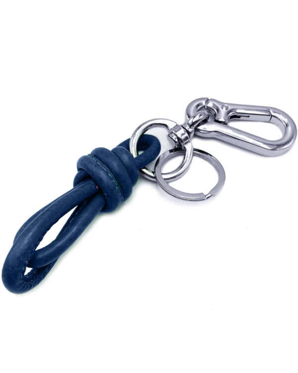 Δερμάτινο μπρελόκ με inox Mario Rossi - 5932 NAVY-BLUE