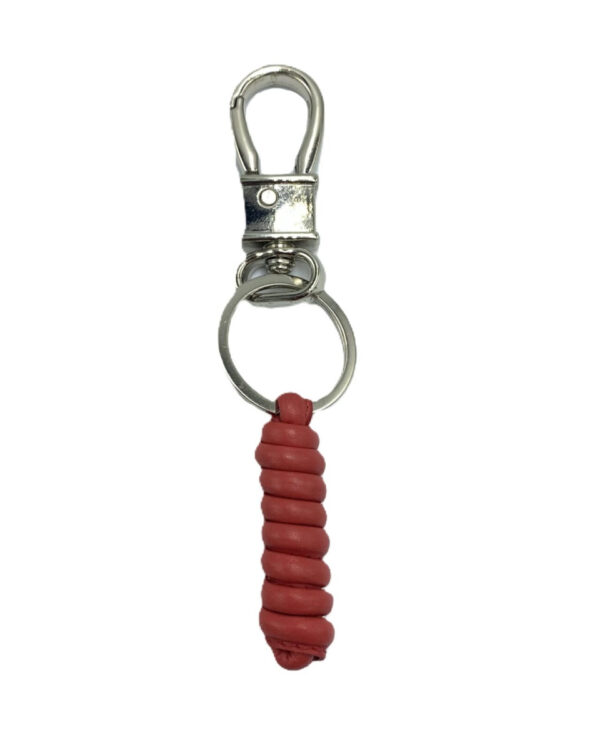 Δερμάτινο μπρελόκ με inox Mario Rossi – 5932 Red