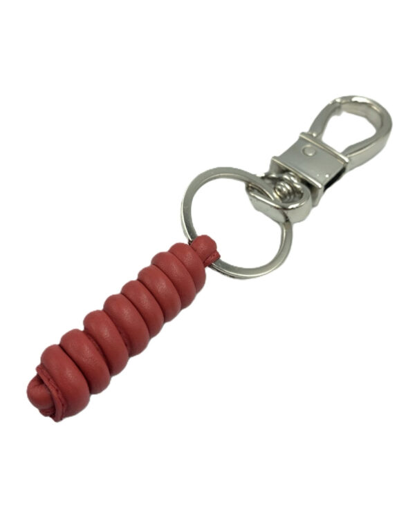 Δερμάτινο μπρελόκ με inox Mario Rossi - 5932 Red