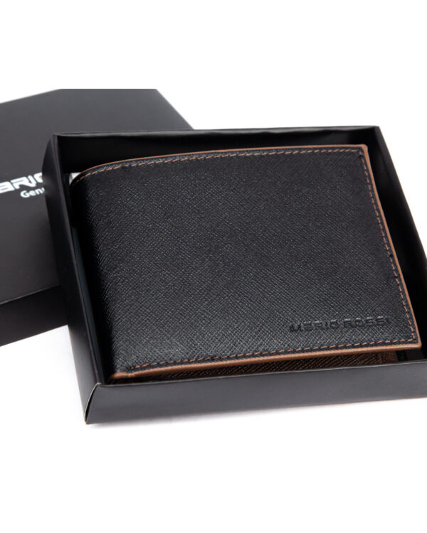 Δερμάτινο Ανδρικό Πορτοφόλι Mario Rossi με RFID Μαύρο 5940S/BLK/CIG